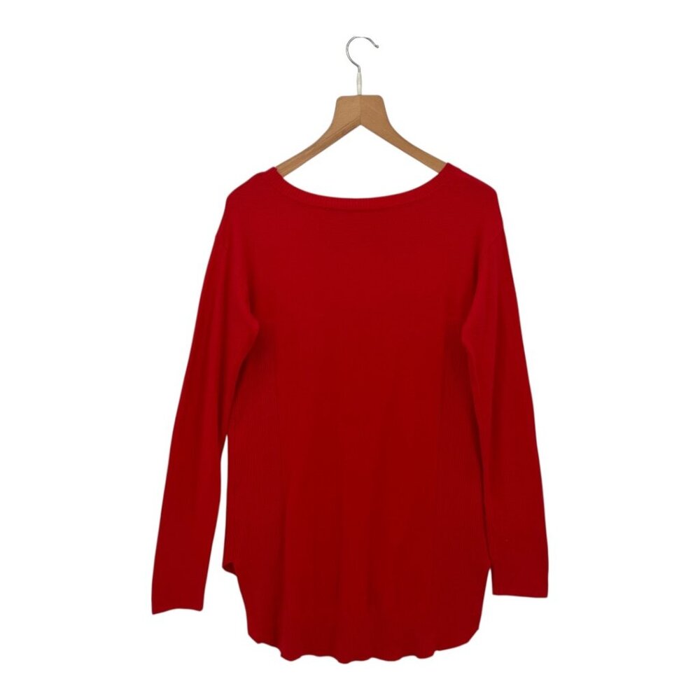 Vince Camuto Red Sweater w/ Front Seam Detail L‎ - Picture 5 of 6